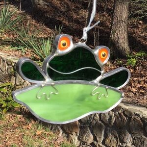 Stained Glass Frog Sun-Catcher Art Glass